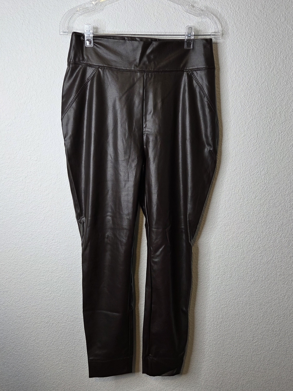 MM.LaFleur Harrington Faux Leather Leggings in Haze Dark Brown, Womens Size 8